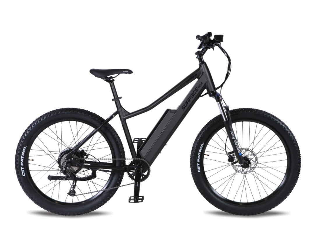 SPECS SR SUNTOUR XCM 32, 29ER SUSPENSION FORK (100MM WITH AXLE THRU HUB) CST Patrol 27.5" x 2.8" TIRE TEKTRO DORADO HYDRAULIC QUAD PISTON DISC BRAKES EMTB SPECIFIC, WITH MOTOR INHIBITORS SRAM X5 9-SPEED DRIVETRAIN TORQUE SENSOR SYSTEM SELLE ROYALE ERGONOMIC GEL SADDLE LARGE FIXED-COLOR LED DISPLAY WITH MICRO USB JACK POWERFUL BÜCHEL LED FRONT / REAR LIGHTS