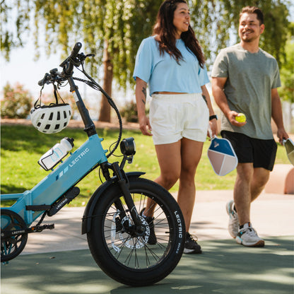 XP4 750 Step-Thru Raindrop Blue + FREE LevelUp Rack, Bike Lock, Phone Mount, Elite Headlight, Suspension Seat Post ($505 Value) [CA]