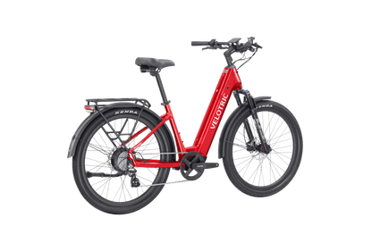 Velotric Discover 2 Ebike in Cherry Crimson rear three-quarter view