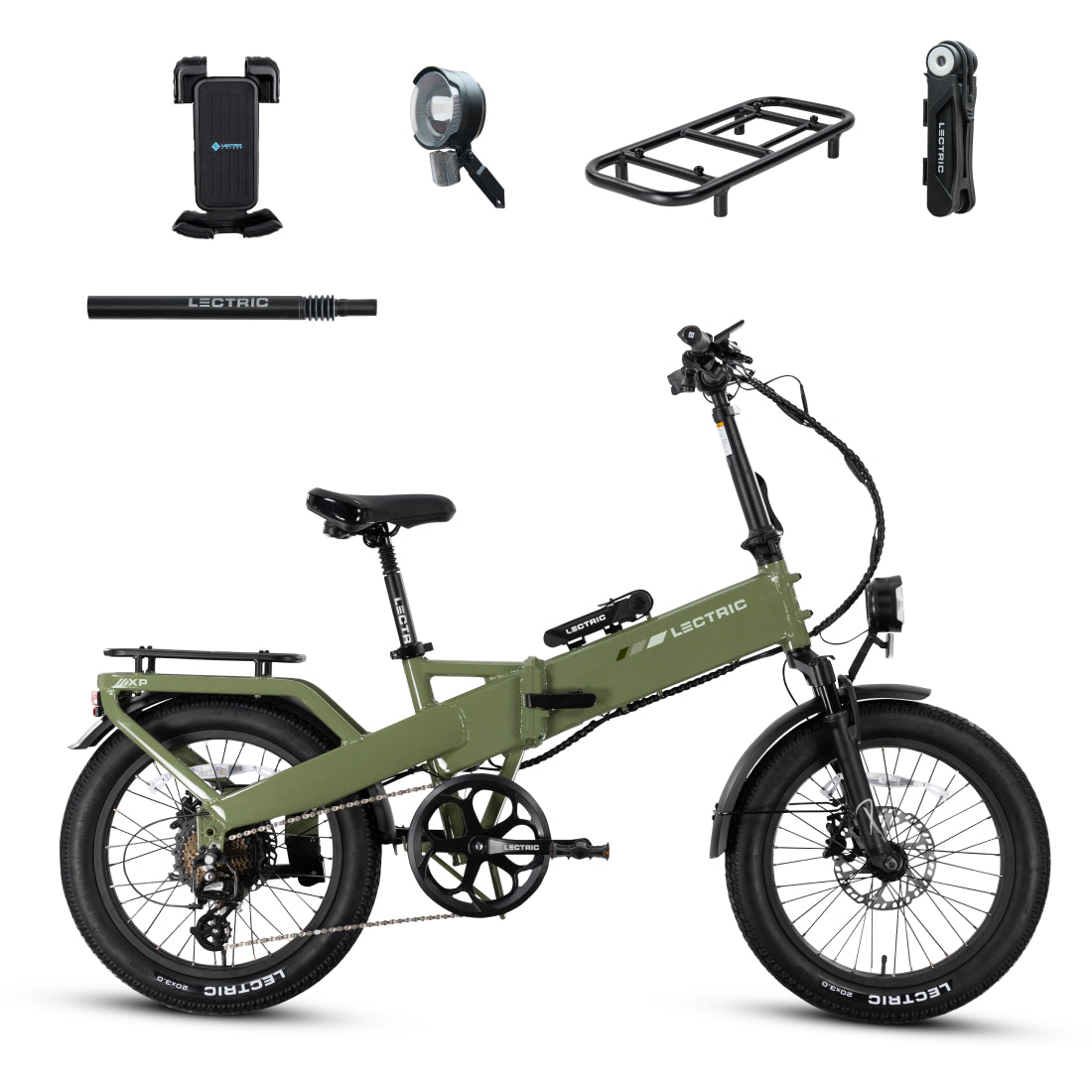 XP4 750 Pine Green + FREE LevelUp Rack, Bike Lock, Phone Mount, Elite Headlight, Suspension Seat Post ($505 Value) [CA]