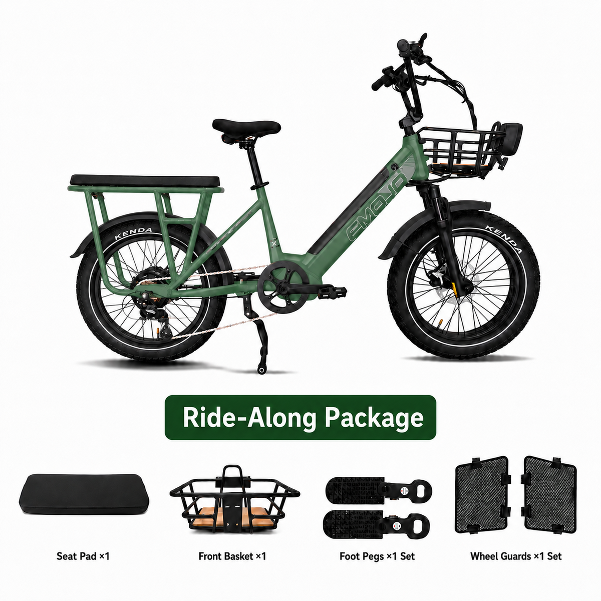 EMOJO Cargo Xplorer e-bike - Metallic Green - image 3