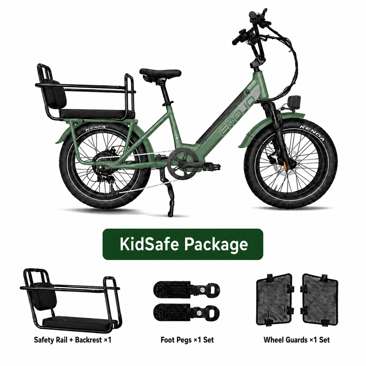 EMOJO Cargo Xplorer e-bike - Metallic Green - image 4