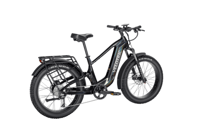 Velotric Nomad 2X Full Suspension Fat Tire Ebike in Obsidian rear view
