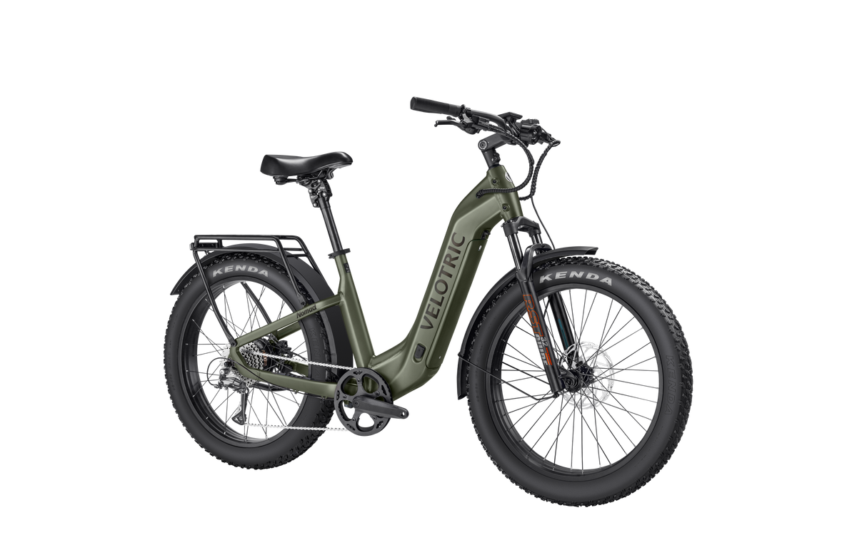 Velotric Nomad 2 Fat Tire Ebike in Olive front view