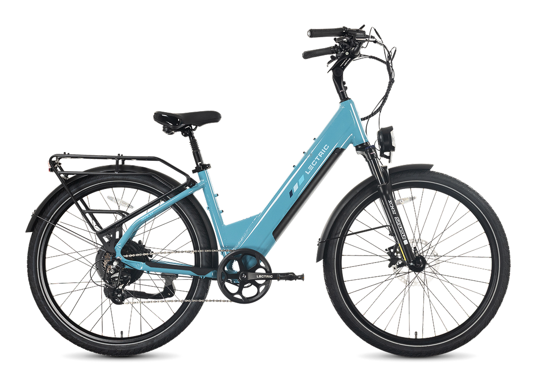 XPress2 Raindrop Blue Cruiser + FREE Rear Rack, Fenders, Elite Headlight, Suspension Seat Post ($336 Value)