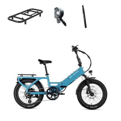 XP4 750 Step-Thru Raindrop Blue + FREE LevelUp Rack, Bike Lock, Phone Mount, Elite Headlight, Suspension Seat Post ($505 Value) [CA]