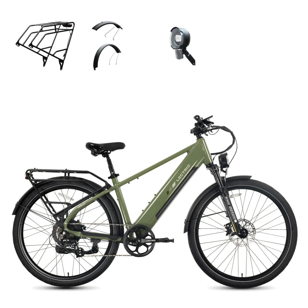 XPress2 Pine Green Commuter + FREE Rear Rack, Fenders, Elite Headlight ($247 Value)