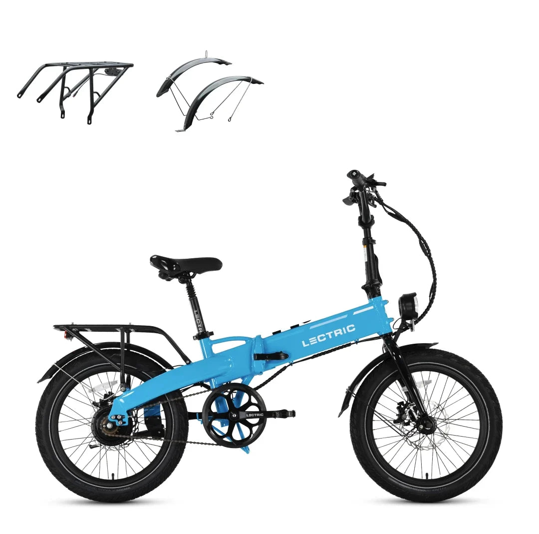 XP Lite2 Lectric Blue Long-Range + FREE Rear Rack, Fenders, Elite Headlight, Suspension Seat Post ($496 Value) [CA]