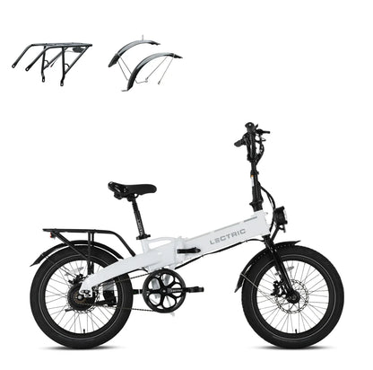 XP Lite2 Arctic White Long-Range + FREE Rear Rack, Fenders, Elite Headlight, Suspension Seat Post ($496 Value) [CA]