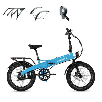 XP Lite2 Lectric Blue Long-Range + FREE Rear Rack, Fenders, Elite Headlight, Suspension Seat Post ($496 Value) [CA]