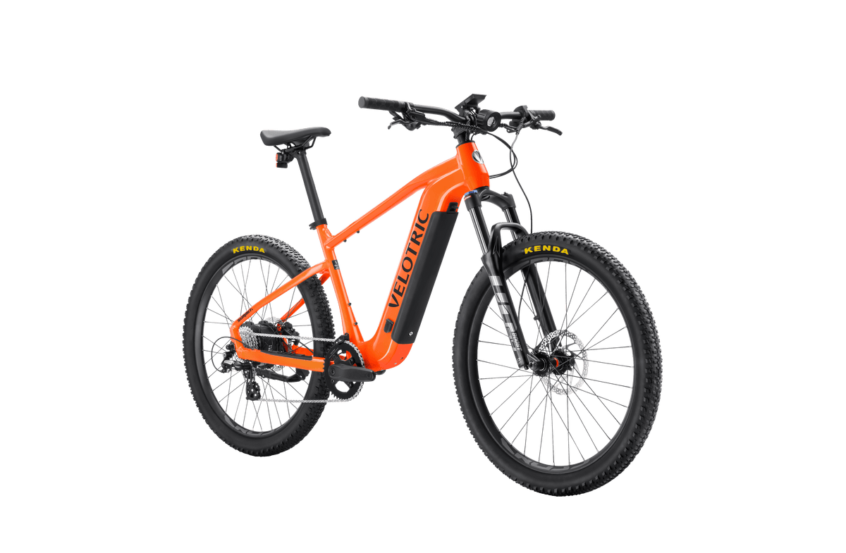 Velotric Summit 1 Ebike in Sunrise Orange front three-quarter view