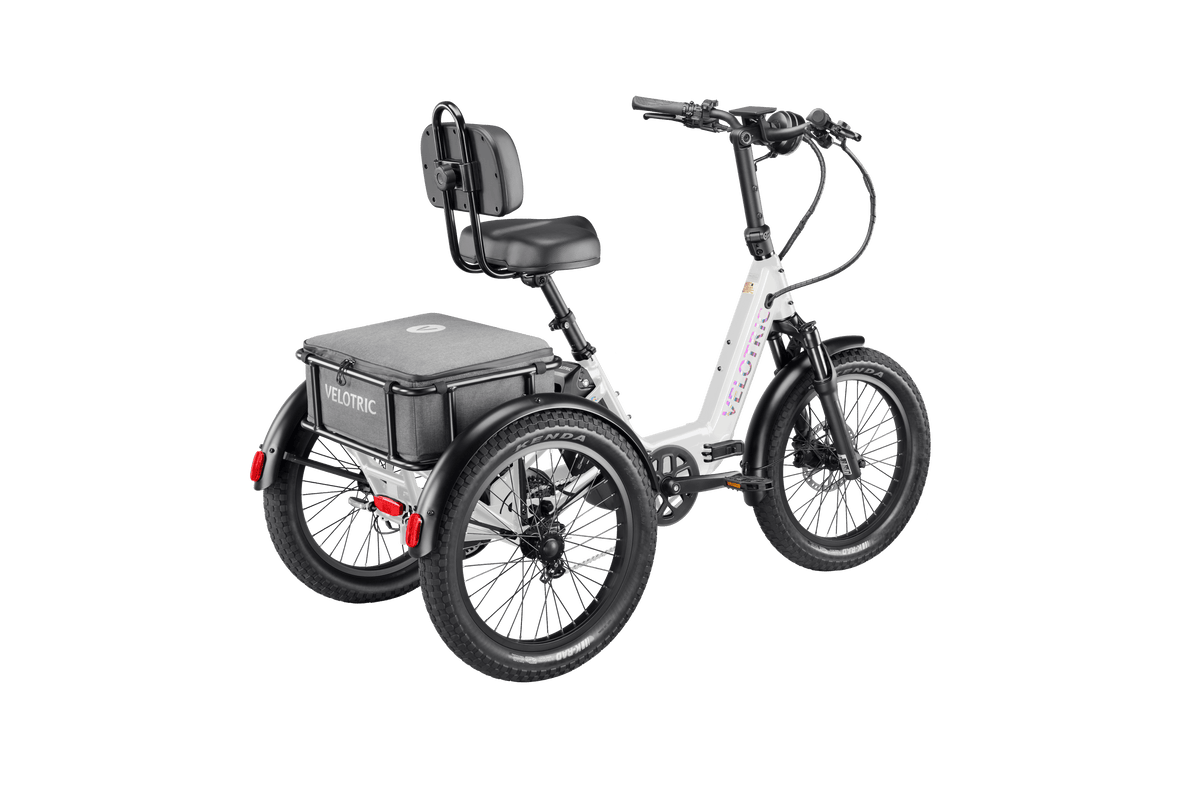 Velotric Triker Electric Tricycle in Pearl White rear view