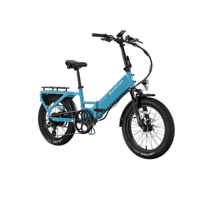 XP4 750 Step-Thru Raindrop Blue + FREE LevelUp Rack, Phone Mount, Suspension Seat Post, Elite Headlight, Bike Lock ($365 Value)