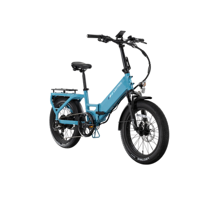 XP4 750 Step-Thru Raindrop Blue + FREE LevelUp Rack, Bike Lock, Phone Mount, Elite Headlight, Suspension Seat Post ($505 Value) [CA]