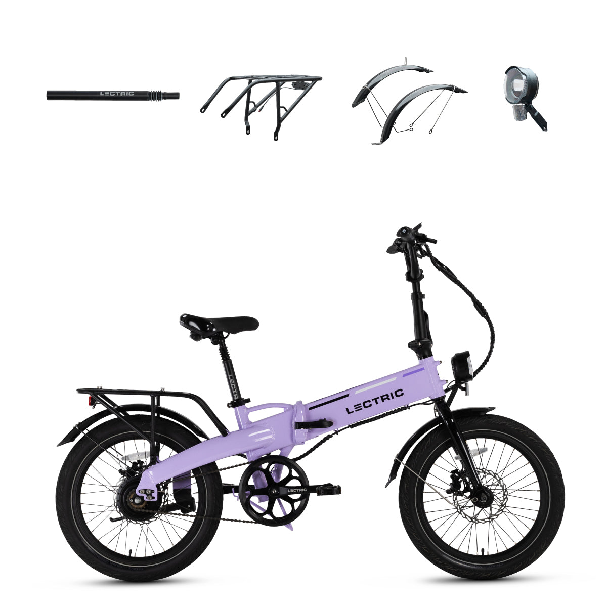 XP Lite2 Lavender Haze Long-Range + FREE Rear Rack, Fenders, Elite Headlight, Suspension Seat Post ($496 Value) [CA]