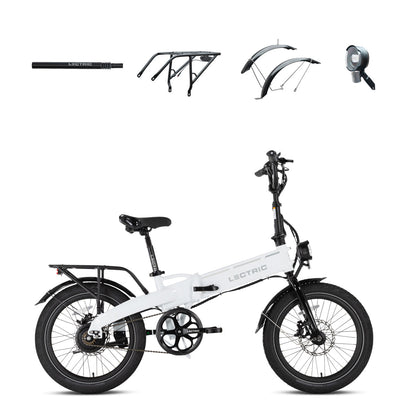 XP Lite2 Arctic White Long-Range + FREE Rear Rack, Fenders, Elite Headlight, Suspension Seat Post ($346 Value)