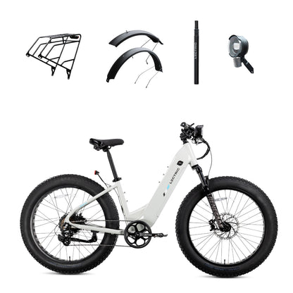 XPeak2 Step-Thru Long-Range - $100 OFF + FREE Rear Rack, Fenders, Elite Headlight, Suspension Seat Post ($336 Value)