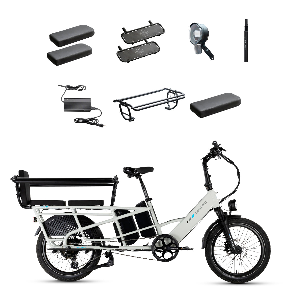 XPedition2 Stratus White Long-Range Dual-Battery + FREE Running Boards, Cushions, Elite Headlight, Suspension Seat Post, Orbitor, Fast Charger ($694 Value)